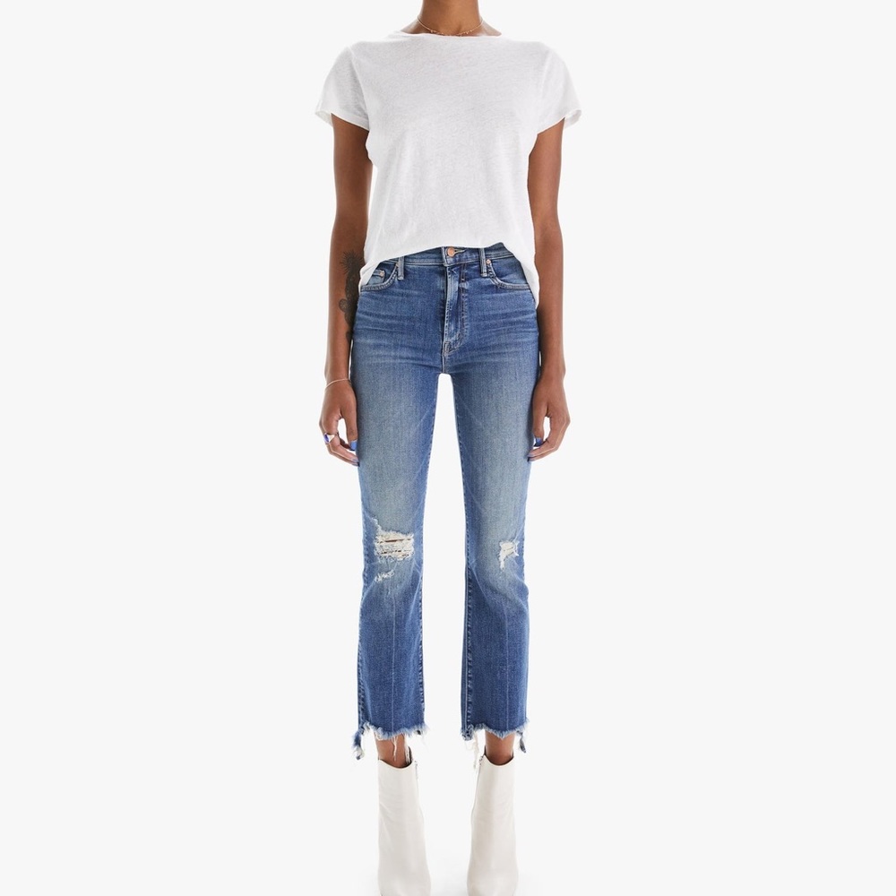 Mother Denim - The Inside Crop Step Chew - Dancing On Coals - Size 33